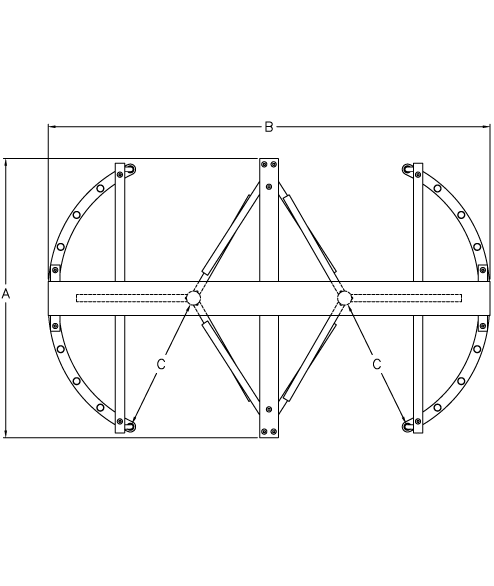 HS400 Tandem Turnstile CAD Drawing