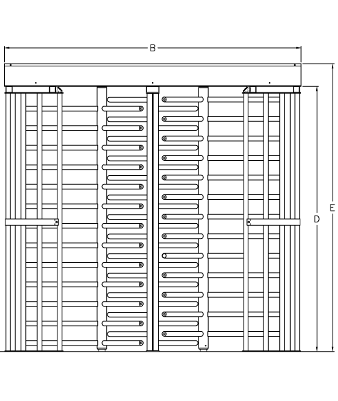 HS400 Tandem Turnstile CAD Drawing