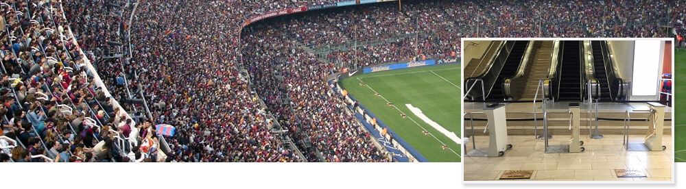 Overhead view of packed baseball stadium