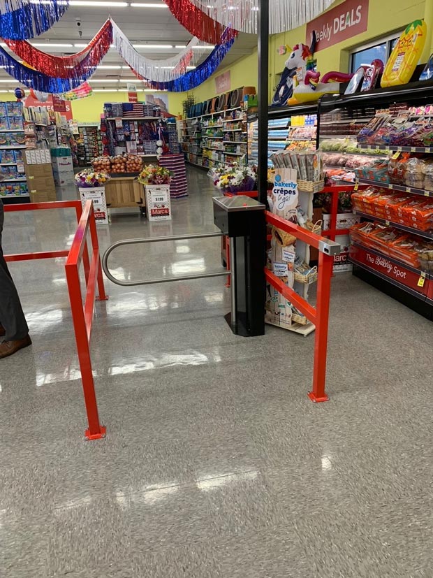 Waist High Turnstiles at Marc's in Barberton, OH